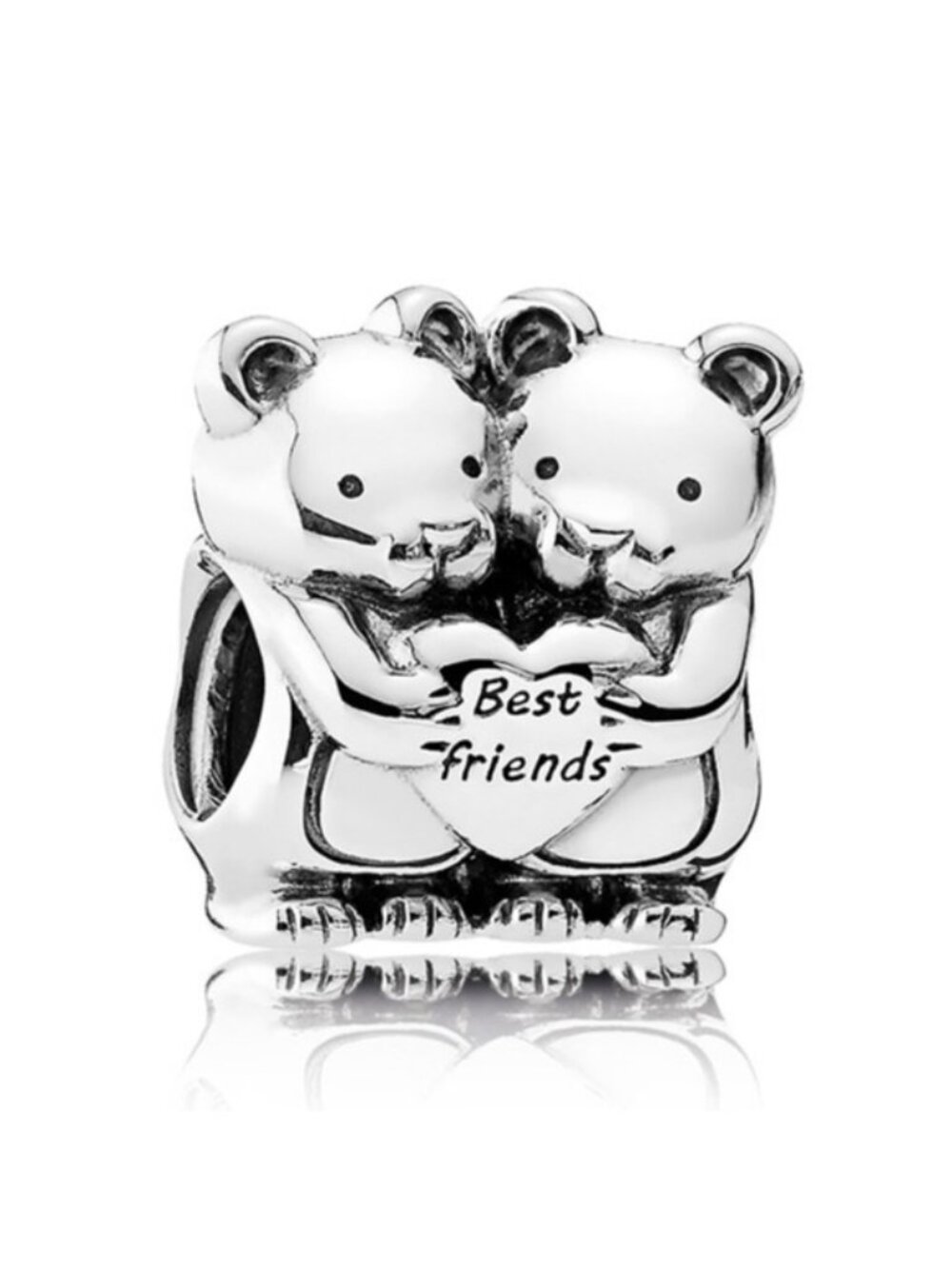Pandora Retired Sterling Silver Best Buddies Bear with Heart Charm - 792151